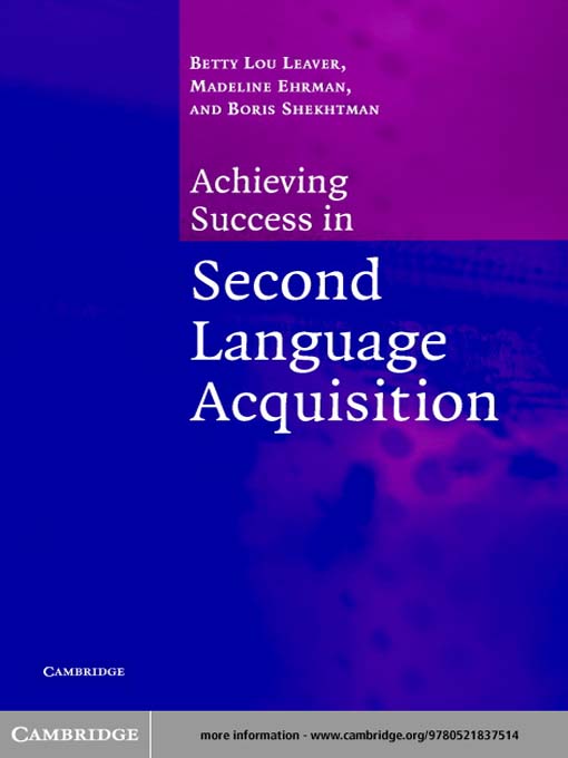 Cover image for Achieving Success in Second Language Acquisition